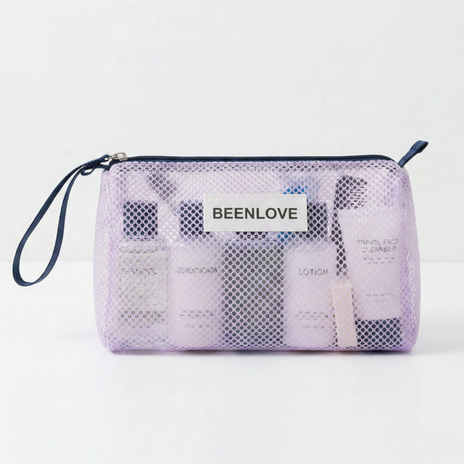 에클라 수영장 세면 워시용품 메쉬 파우치, Purple