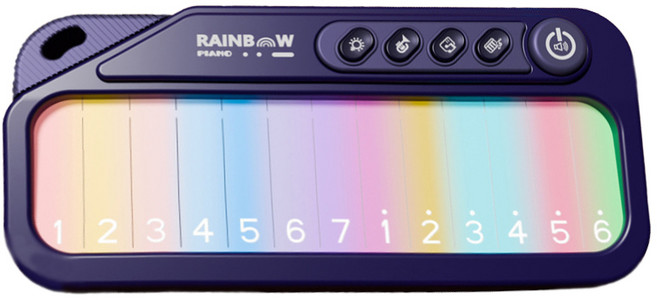 미니 LED 전자피아노 완구 초보 자동 악기 연주 터치 스크린 피아노, 퍼플, 1개