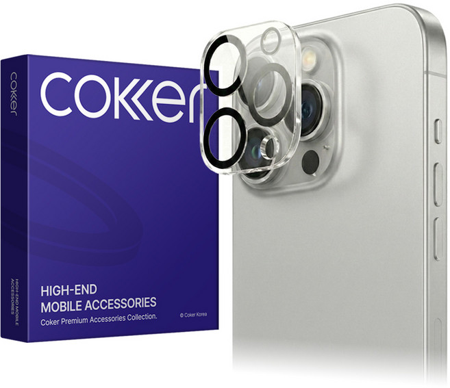 코커 클리어가드 아이폰 일체형 카메라 강화유리 액정보호필름 2개입, 1개