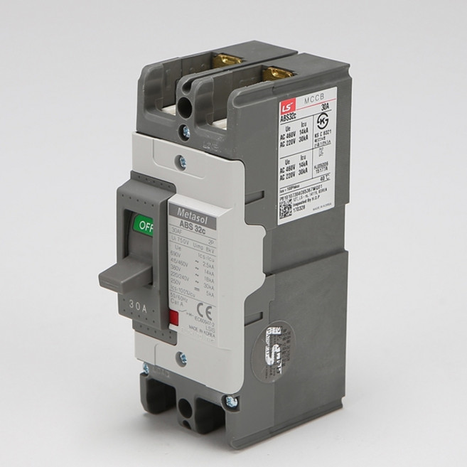 uga123 LS산전 ABS 32C(2P) 20A 30A 30kA 배선용차단기 MCCB, 1개