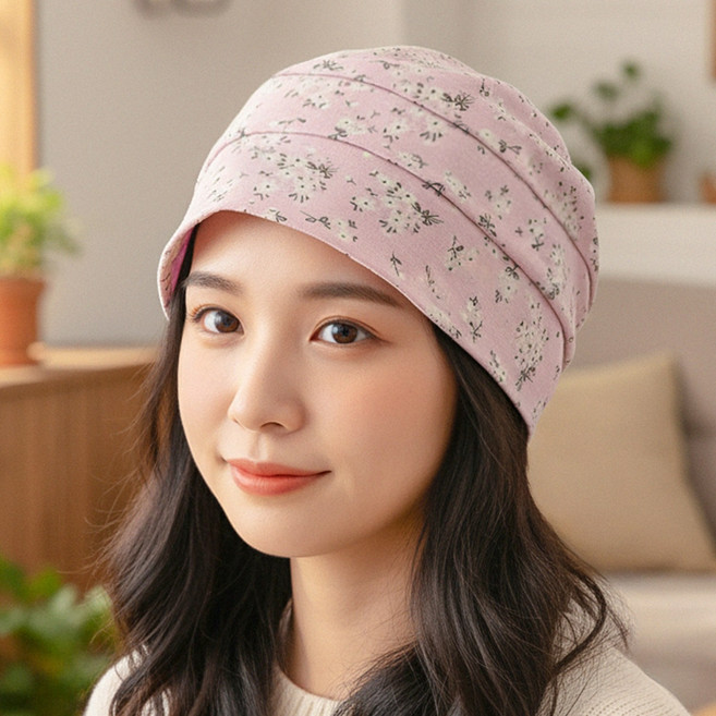 라핑 국내생산 코튼 100% 순면 비니 얇은 비니 항암모자 수면 두건