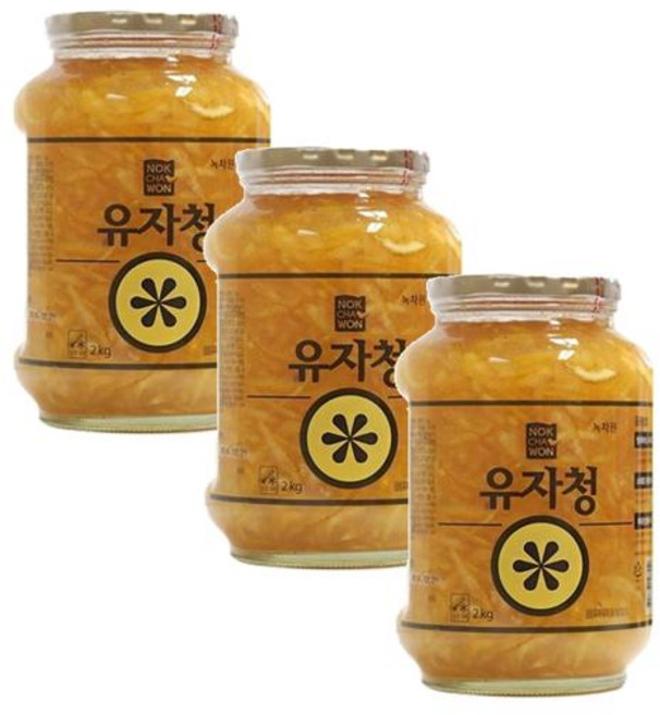 녹차원 녹차원 유자청 2kg 1개입 3개