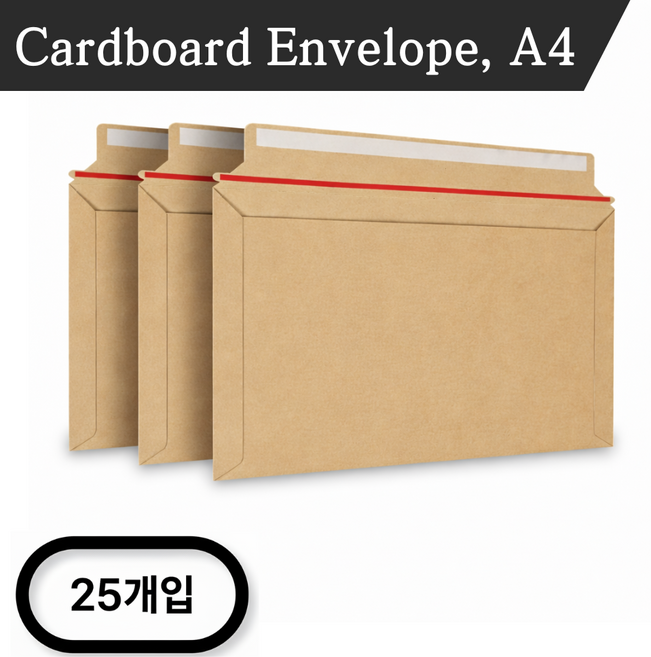 점착형 강화 서류봉투 크라프트, 25개, A4