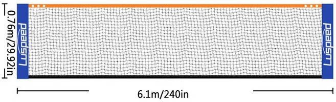 접이식 배드민턴 네트 휴대용 야외 실내 스포츠 훈련용 배구 테니스 가능, 6.1m, 1개, 6.1m
