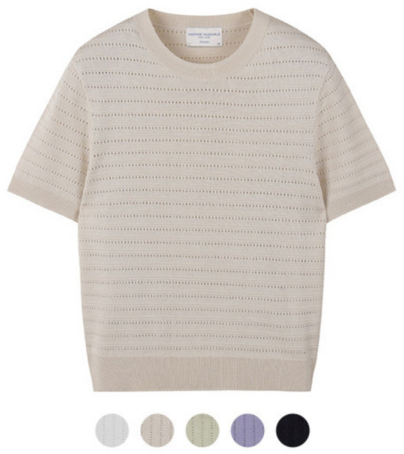 폴햄 여성 펀칭 라운드넥 반팔니트PHE2ER2090 1853551