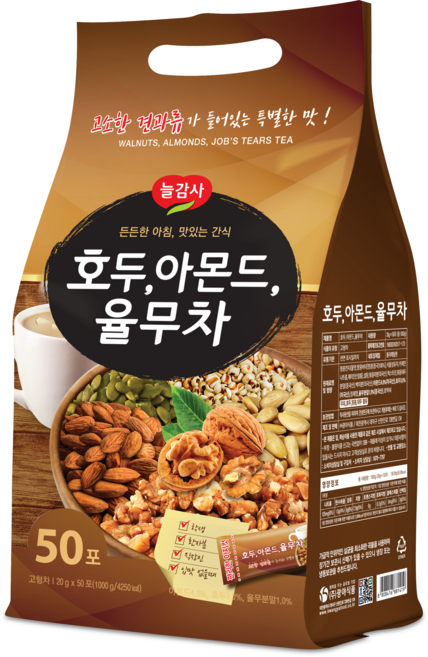광야식품 호두아몬드율무차 50T, 20g, 1개, 50개입