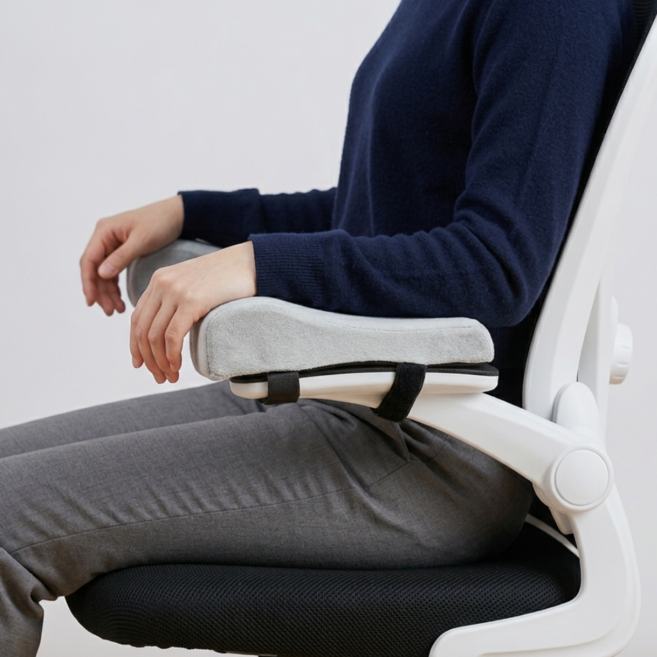 의자 팔걸이 쿠션 두꺼운 메모리폼 굴곡형 2p 1세트, 그레이