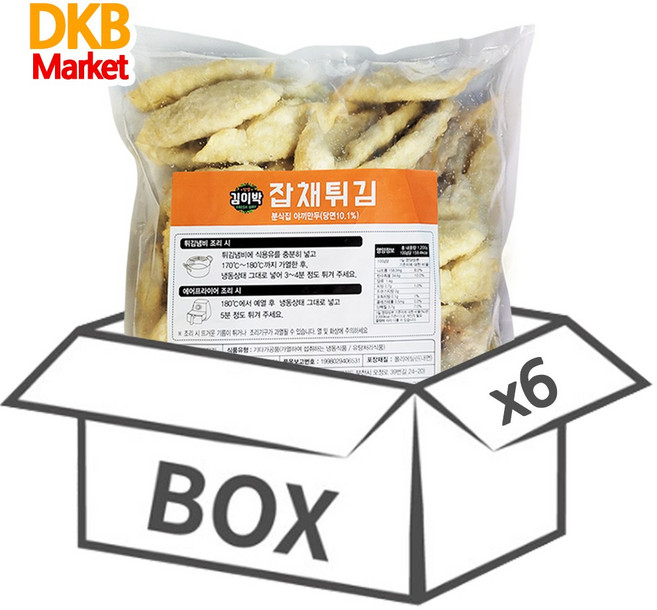도깨비마켓 [DKB] 김이박 잡채튀김(야끼만두) (1.2kg ) 박스상품, 6개, 1.2kg