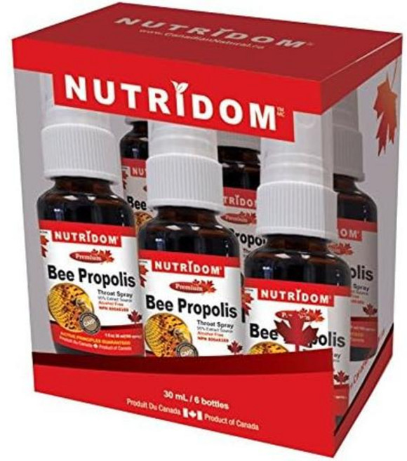 캐나다 뉴트리돔 NUTRIDOM Bee Propolis Spray Gift 비 프로폴리스 스프레이 6개입 세트, 1개, 180ml