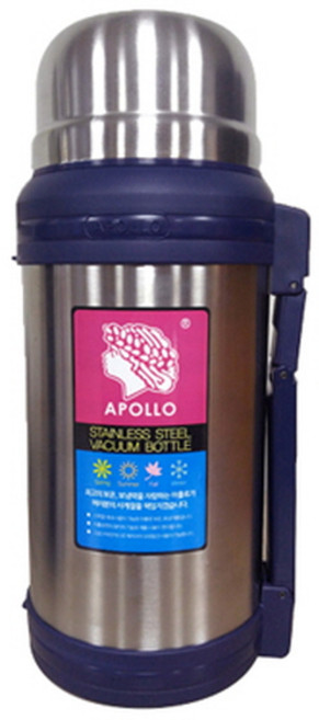 국내산 아폴로 스텐 진공 보온 보냉병 2L AP-2000 대용량 손잡이 보온병