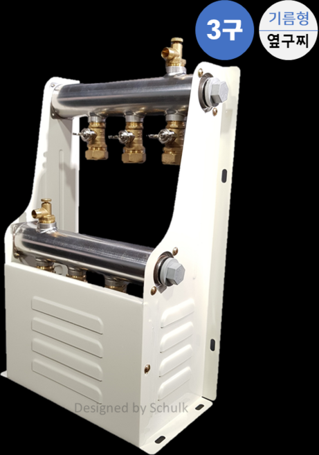 [완카바] 스텐 온수분배기 3구 나비핸들 기름형 (옆구찌 20A / 25A 선택), 1개