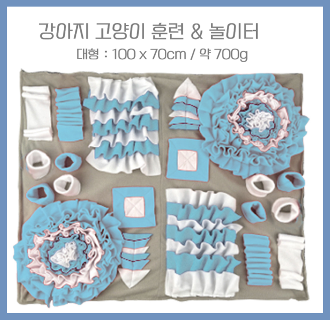 체리스팟 노즈워크 매트 강아지 후각 놀이 푸드 훈련매트 분리불안 극복 놀이터, 1개, 블루