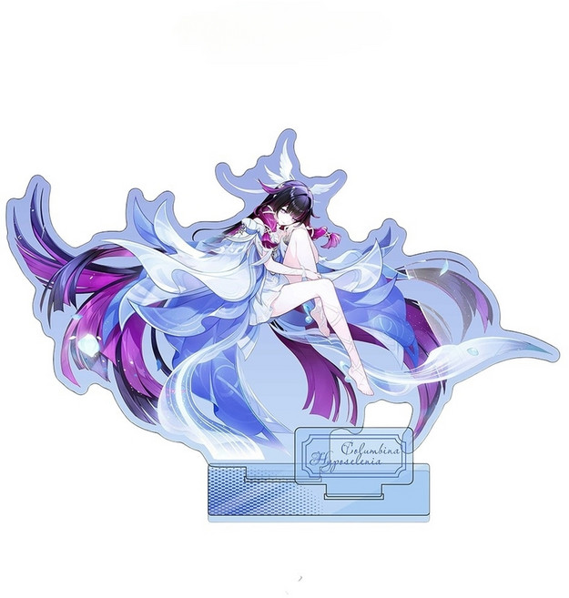 원신 굿즈 콜롬비나 키링 배지 색지 아크릴 스탠드 세트, 콜롬비나 스탠드