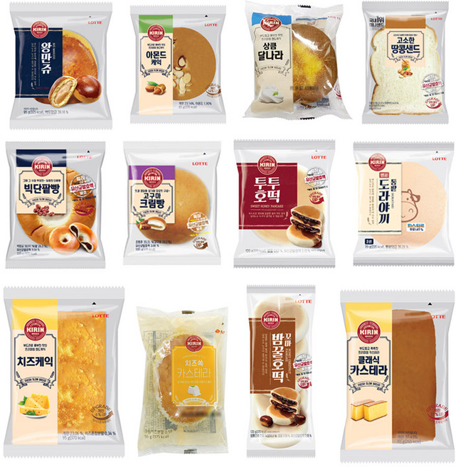 롯데빵 (랜덤2~3가지), 5개, 70g