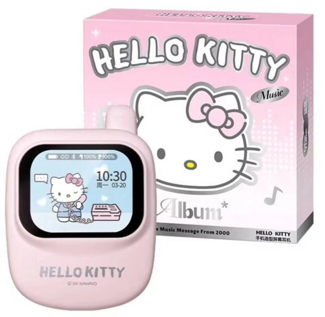 martube 헬로키티 스크린 고음질 노이즈캔슬링 블루투스 무선 이어폰, 핑크 - 기본형 - 쿠팡