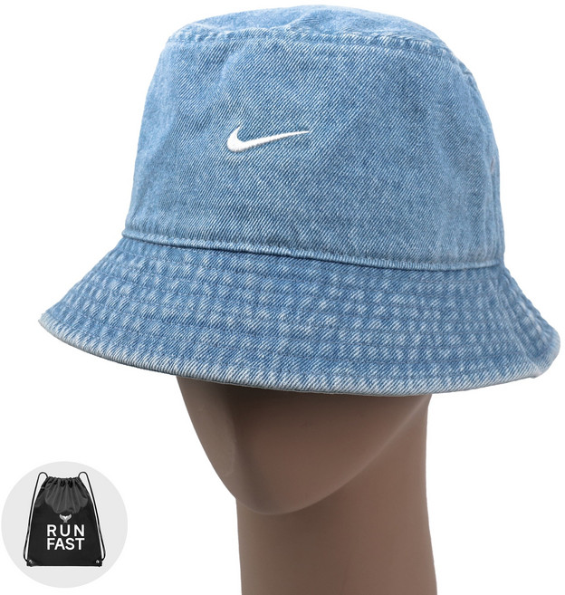 나이키 스우시 코튼 워싱 데님 버킷햇 부드러운 빈티지 챙모자 (MT짐색 지급)