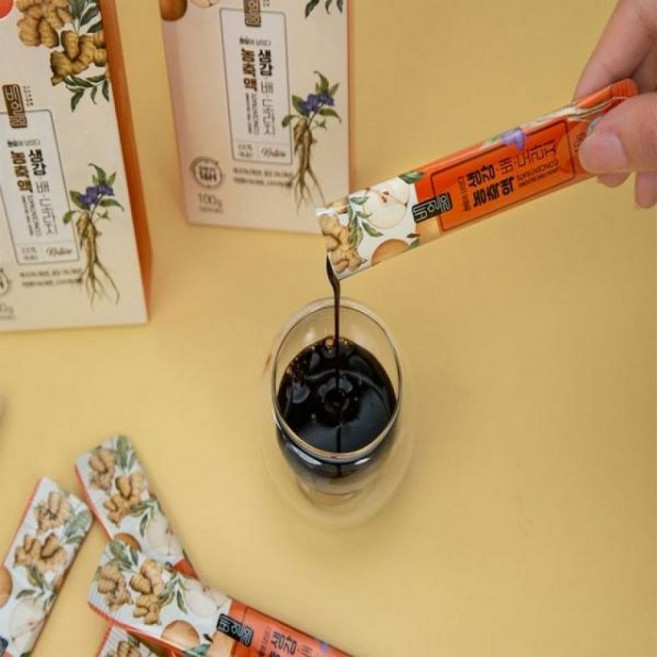 국산 배도라지 생강을 담은 진한 전통차 농축액 스틱, 3개, 100g