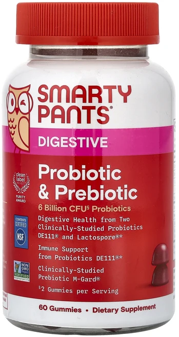 새해 첫좋은선물 SmartyPants 소화 기능 프로바이오틱 및 프리바이오틱 구미젤리 포도 구미젤리 60개 제대로 할인합니다, SmartyPants소화기능프로바이오틱및프리바이오틱구미 - 쿠팡