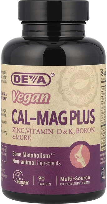 데바 비건 칼슘 마그네슘 플러스 90정, 1개 - 쿠팡