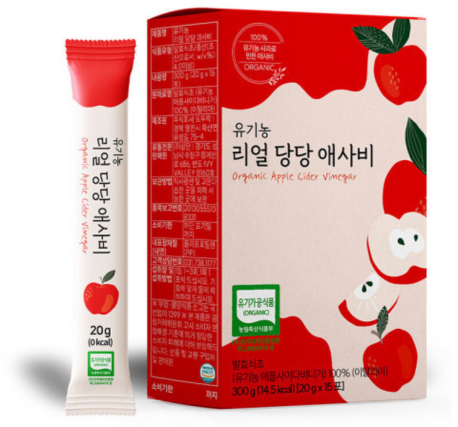 애사비 스틱 ( ) 유기농 애플사이다비니거 사과식초, 4박스, 20g