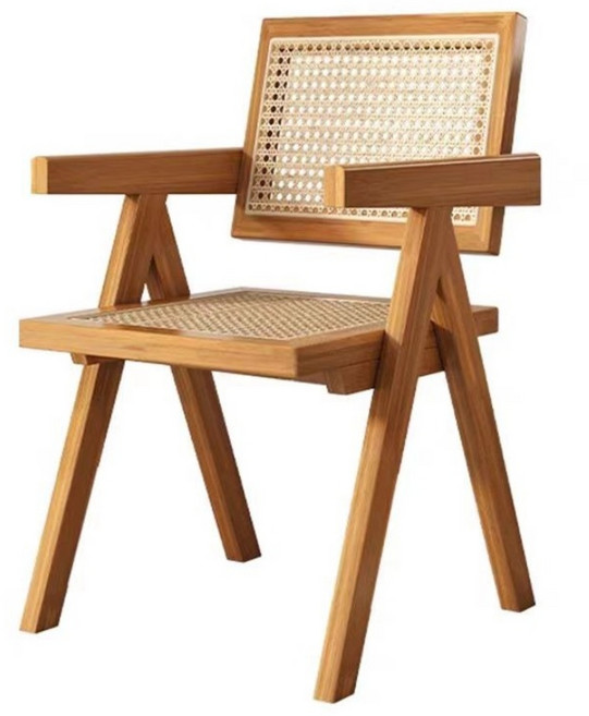 Deokol 독창성 고급원목 라탄의자 카페 커피숍 디자인의자 인테리어의자, 1개, 원목색