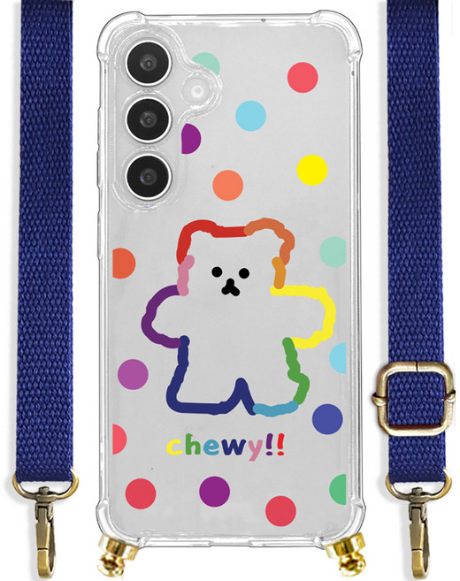 바비듀 목걸이 케이스 스트랩 투명 휴대폰 폰줄 면소재 갤럭시