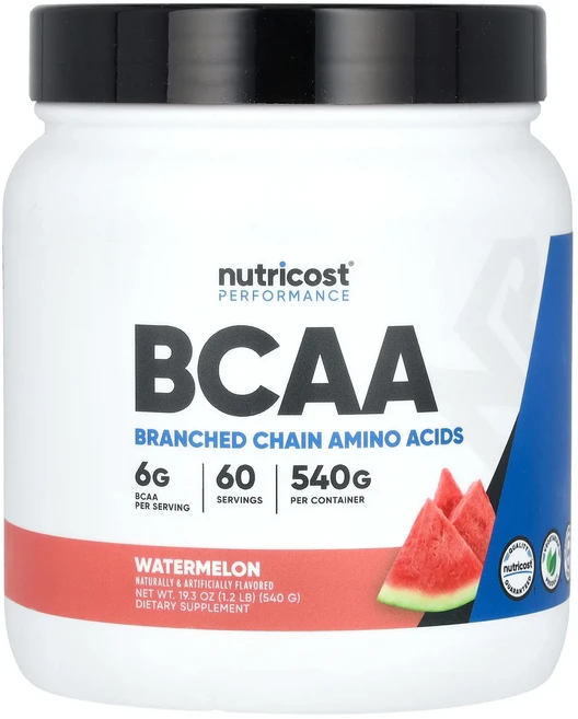 Nutricost 운동 능력 BCAA 수박 540g(1.2lb), 1개, 540g - 쿠팡