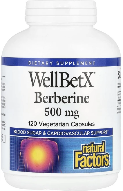 Natural Factors WellBetX 베르베린 500mg 베지 캡슐 120정, Natural Factors WellBetX 베..., 1개 - 쿠팡