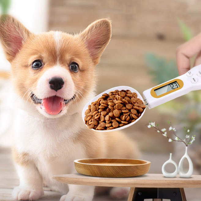 윌리펫 반려동물 고양이 강아지 사료스푼 저울, 1개, 화이트