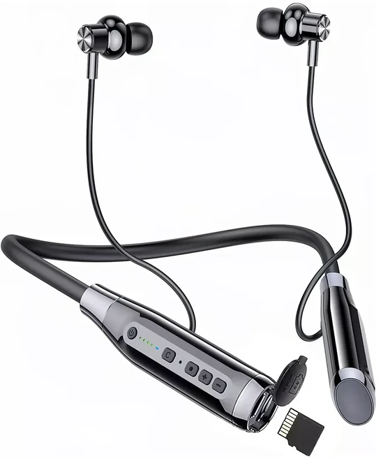 LES A12 목걸이형 넥밴드블루투스이어폰/밴드이어폰/블루투스넥밴드/블루투스이어폰넥밴드/스포츠헤드폰/최대100시간재생/초경량/고감도마이크/LED배터리표시/PC/스마트폰호환, black, LES-A12