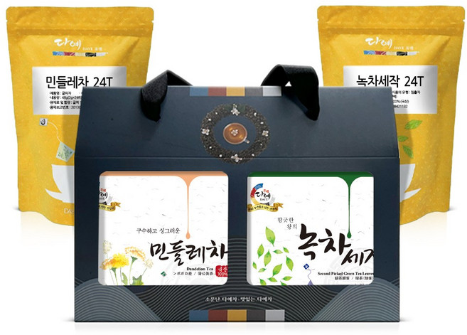 [본사직영] 다예 감사보은 청혈건강 2종 민들레차+녹차 선물세트, 15세트