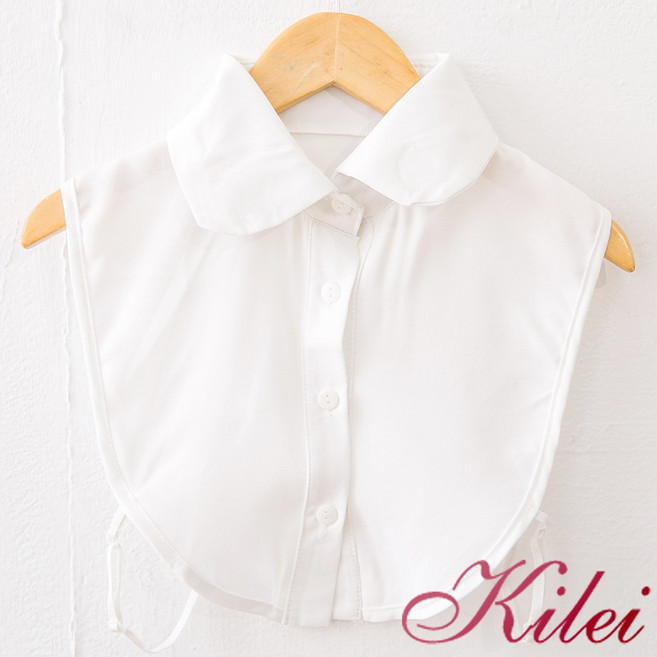 【Kilei】百搭配件假襯衫領片 學士服 OL上班族 白圓領