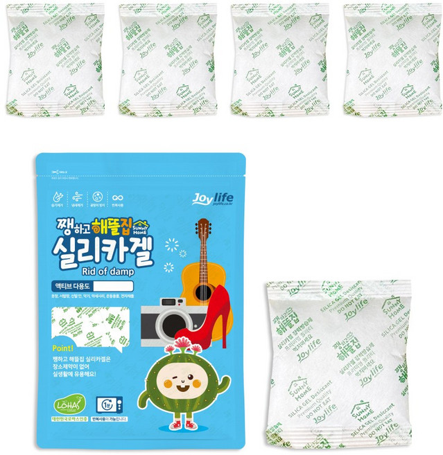 쨍하고해뜰집 다용도 실리카겔 습기제거제 식품용 제품용, 5개, 100g