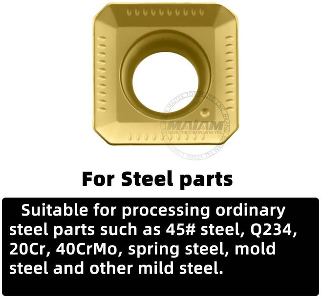 페이스 밀링 커터 인서트 공구 밀용 텅스텐 강철 초경합금 삽입, D. 10PCS(1 box), 2. For Steel parts, 1개