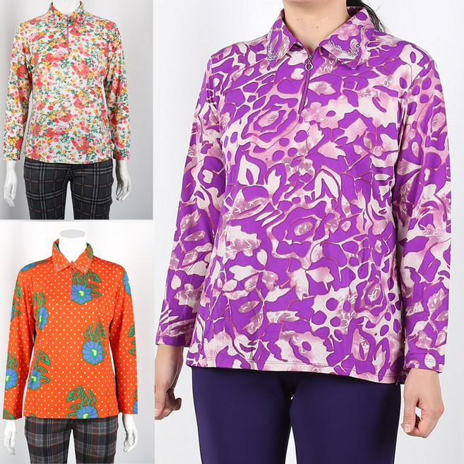 큰언니큰오빠 엄마블라우스 롱티 루즈핏 긴팔티셔츠 빅사이즈여성