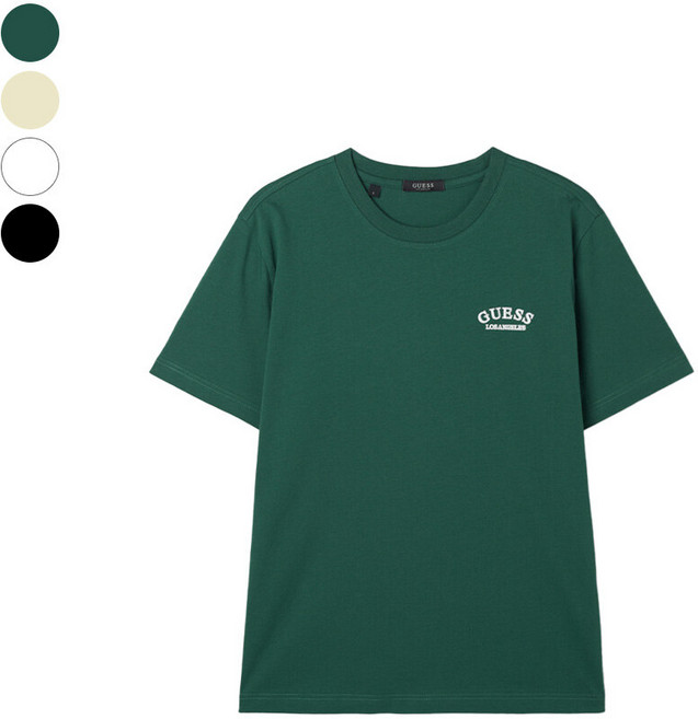 게스 ON 유니 레귤러핏 아치로고 반팔티 NP2KE406