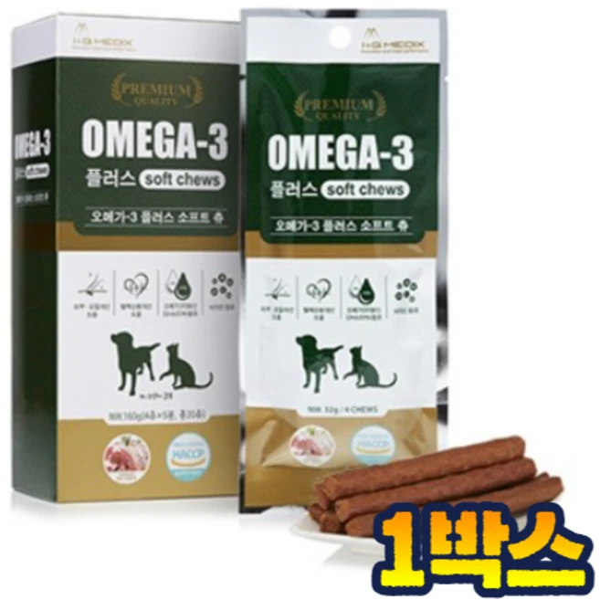 오메가3 플렉스 소프트츄 기능성 강아지 피부 영양제 20P, 160g, 1개 - 쿠팡