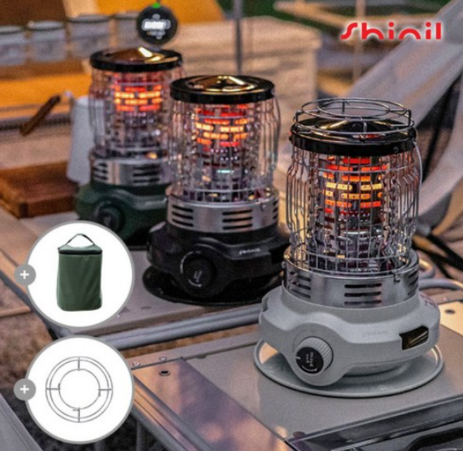 신일 가스난로 히터 캠핑 낚시 차박 야외 휴대용 버너 가스히터 SCG-HSG300I 상부망+가방증정, 카키