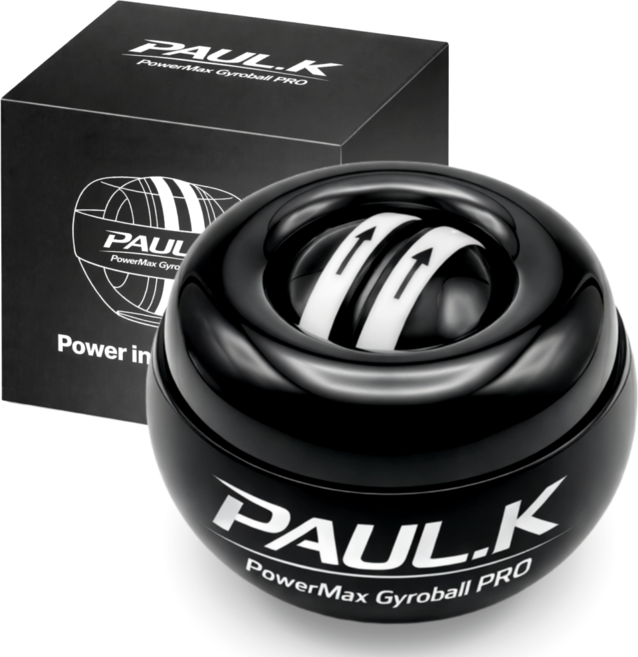 폴케이 9세대 저소음 전완근 손목 운동 전문가용 자이로볼, 1개, 딥블랙