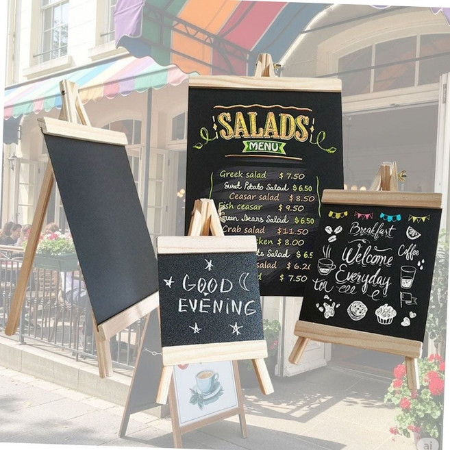 원목 탁상용 이젤 블랙보드 미니 입간판 카페 메뉴판 중형 칠판보드 미니칠판 매장인테리어