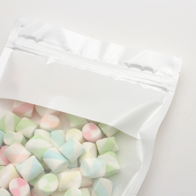 일진팩 지퍼 상단 백색 투명창 지퍼백 화이트 지퍼팩 100장, 대(L), 1개, 100개입