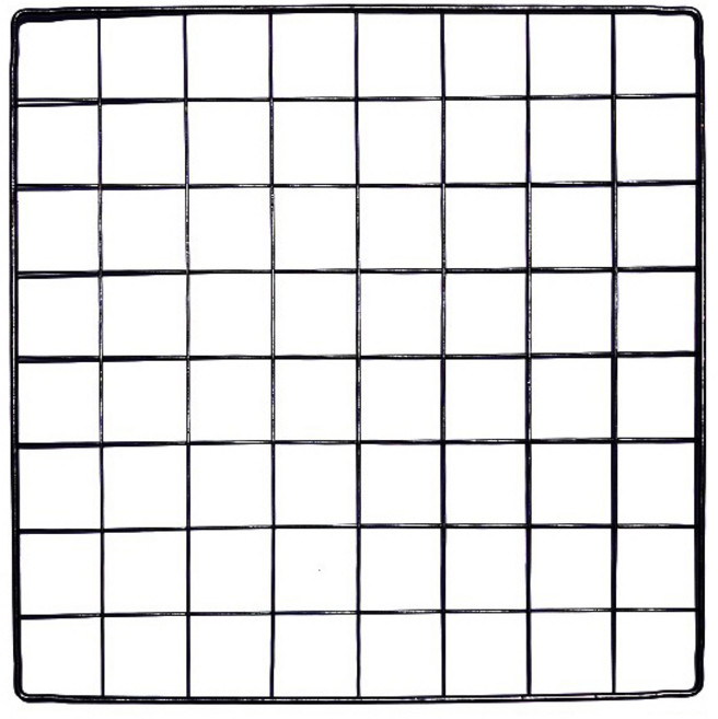 組合式鐵網片 網格置物架 DIY收納架, 1個, 大網格 方形 (黑) 35*35CM