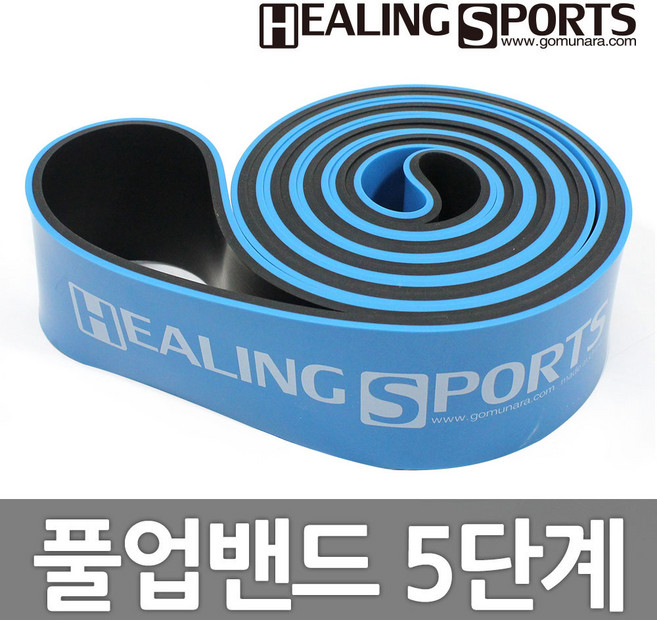 고무나라 고무나라 파워 턱걸이 풀업밴드 헬스 근력 라텍스밴드, (투톤)블루(풀업밴드/5단계), 1개