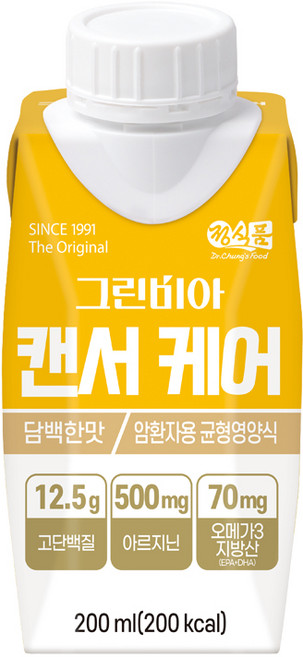 그린비아 캔서케어 담백한맛 균형영양식, 200ml, 36개