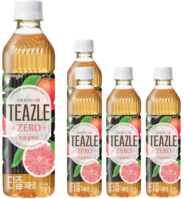 티즐 제로 자몽블랙티 500ml, 5개