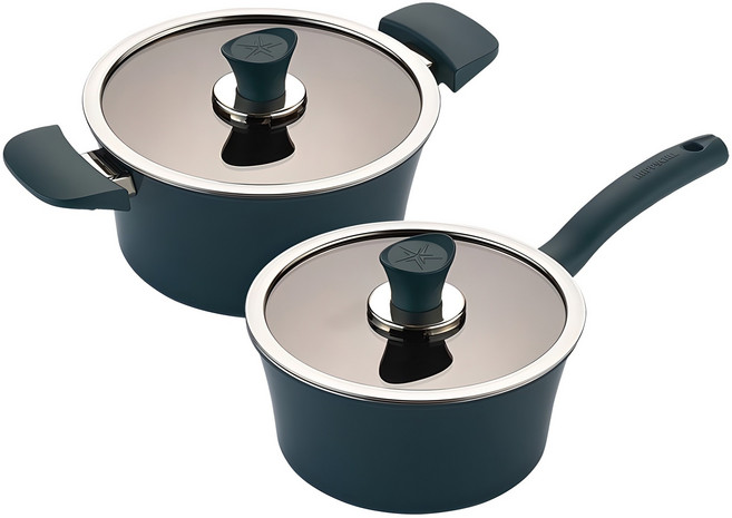 해피콜 인덕션 이든 냄비세트 2p, 스투키그린, 편수냄비 + 양수냄비, 1세트