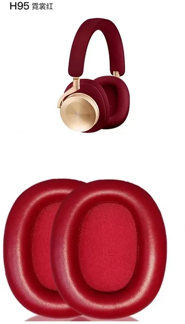 B&O H95 Bang & Olufsen Beoplay 헤드폰용 100% 이어 패드 양피 가죽 쿠션 귀마개, 03 Neon Red
