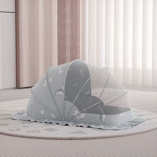 핫몰 접이식 원터치 유아 아기 모기장 이동식, 그레이