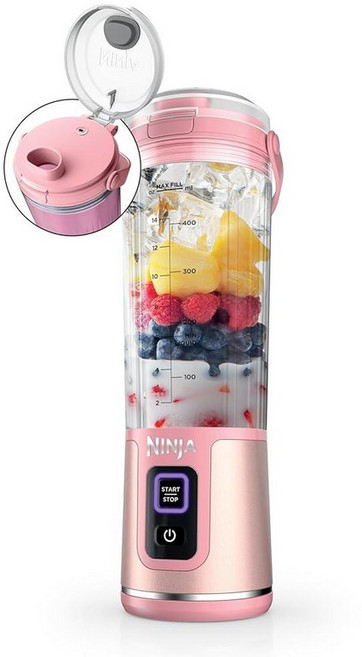 닌자 블라스트 충전식 휴대용 쉐이크 블렌더 532ml 마블화이트, 핑크