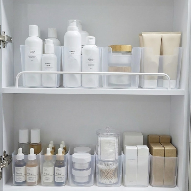 리빙코코 국내생산 냉장고 욕실 정리함 트레이, 10개, 투명